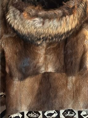 Women’s Brown Fur Coat with Trim